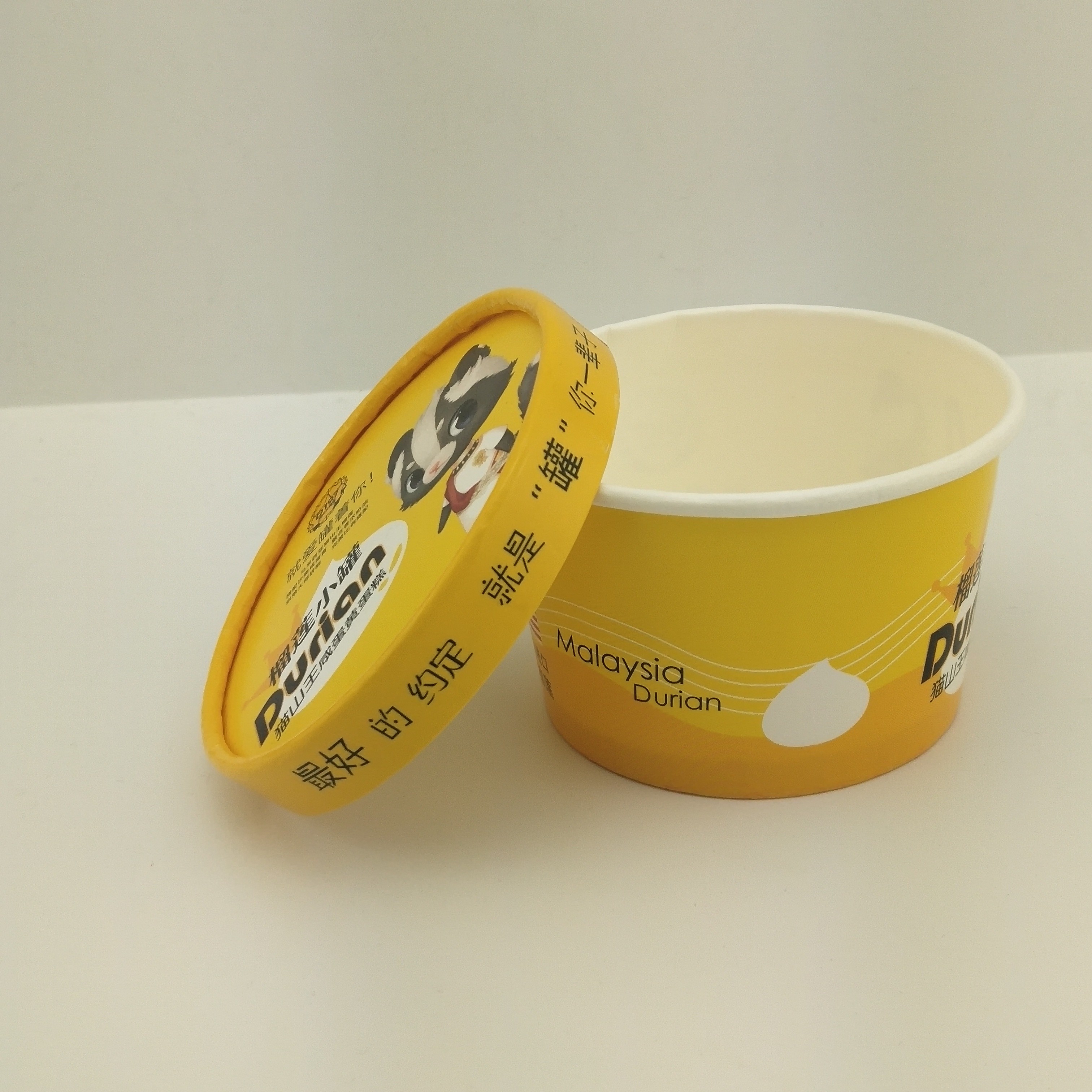paper lid Custom Printed Paper Ice Cream Cups Printing Takeaway Containers 8oz 250ml paper cup