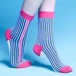 Custom logo, design women’s Athletic Crew Stripe cottton Socks