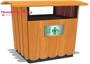 Quality Wood Plastic Composite Brown Outdoor Recycle Trash Cans Natural Environment Friendly wholesale