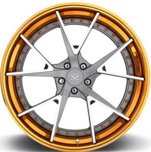 Quality 2 Piece BMW Forged Wheels Rims Dics Spoke Barrel Lip Satin Matte Black For Audi RS6 20inch wholesale