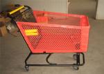 Portable Plastic Shopping Trolley 4 Wheel Red Supermarket Shopping Basket