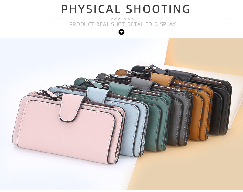 Long Designer Wallets for Women Custom Logo 2023 Luxury Minimalist PU Leather RFID