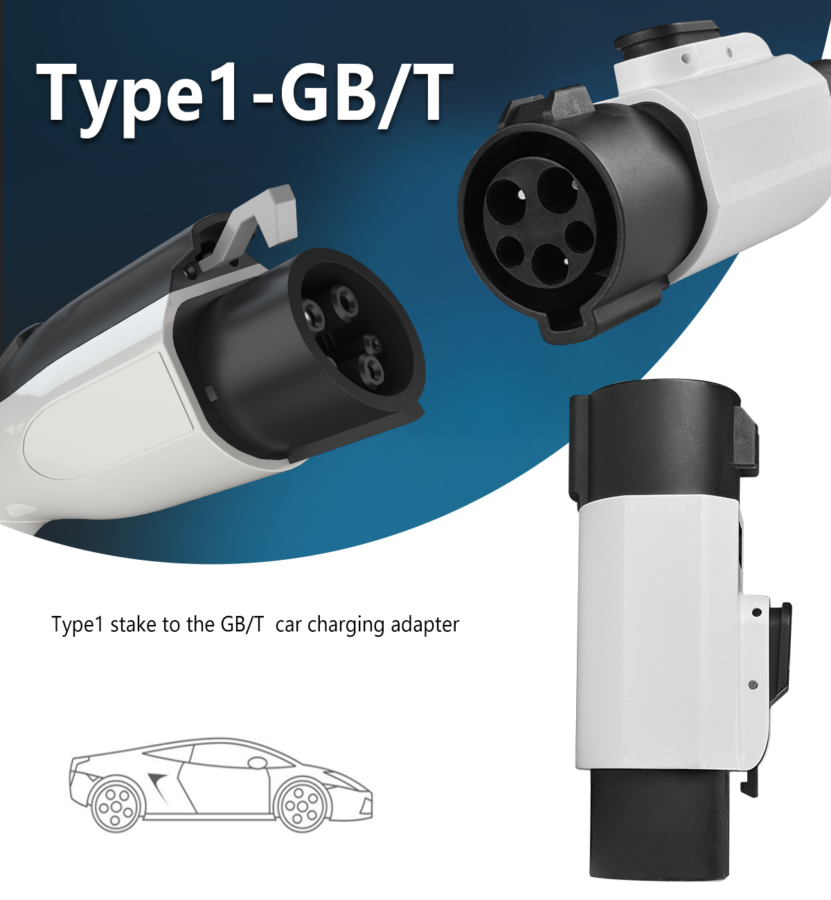 GBT Cars Adapter Converts Type 1 Charging Pile to Type1 Interface Standard 32A Output Current Portable EV Charger Adapter