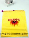 Yellow Waterproof Nylon Mesh Promotional Drawstring Bags / Personalized