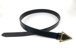 Triangle Plate Prong Buckle Ladies Cowhide Leather Belt