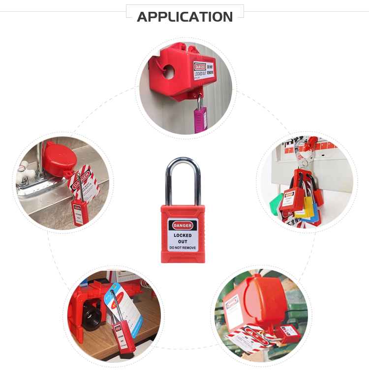 76MM Steel Shackle Safety Lockout Padlocks ISO9001 Certification For Industrial Safety