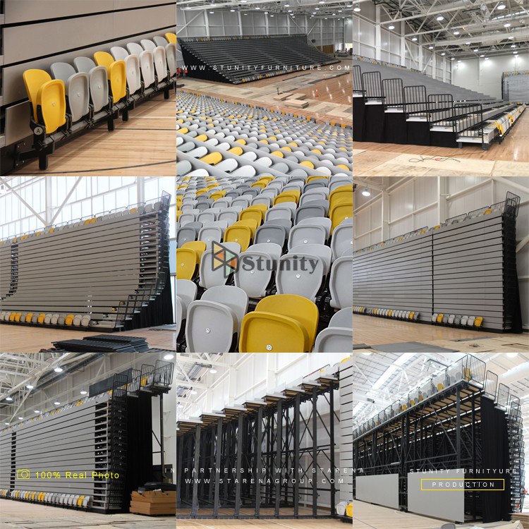 Fire Resistant Fixed Stadium Bleacher Telescopic Seating