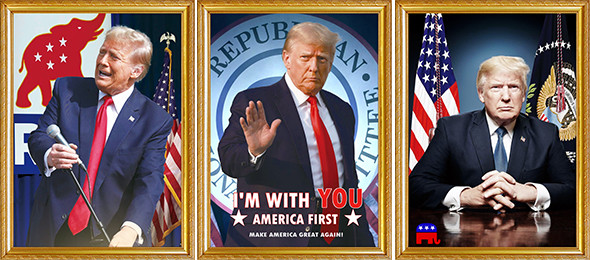 Customized President Image 3d Lenticular Print 3D Flip Effect Poster