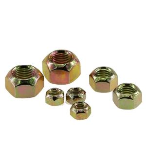Quality Imperial Measurement System Grade4 Grade6 Yellow Zinc Plated M4 M6 M8 Steel Metal Hex Locking Nuts for Strong Fastening wholesale