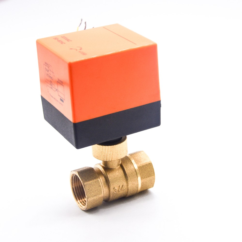 Durable AC220V Brass Water Valve , Automatic Electronic Motorized Ball Valve DN15 20 25 32 40