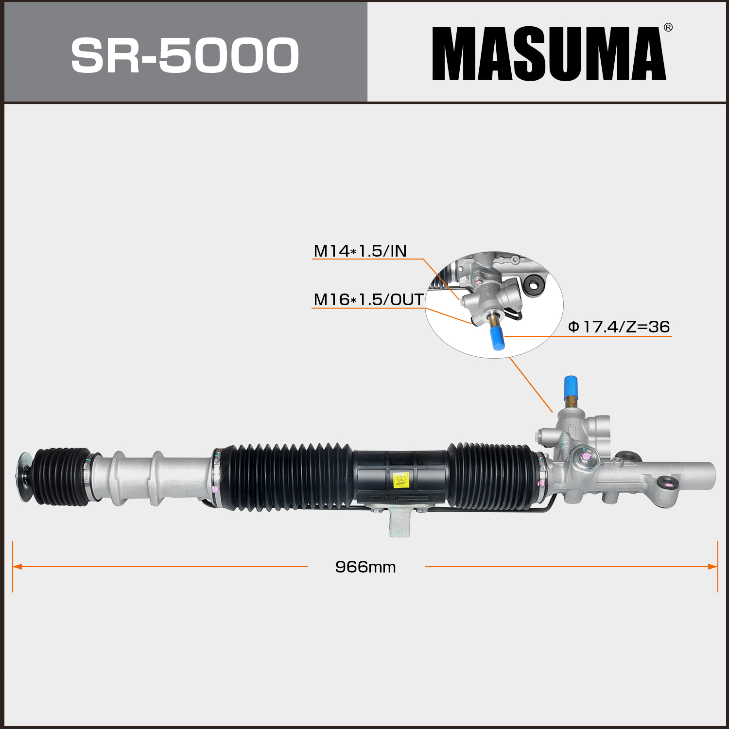 SR-1003 MASUMA RHD Hydraulic Auto Spare Parts Steering Rack For Honda Cr-V 53601-S9A-023