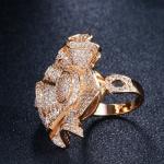 Hot Sale CZ Flower Ring CZ Gold Ring For Women Fashion Zirconia Ring Wedding