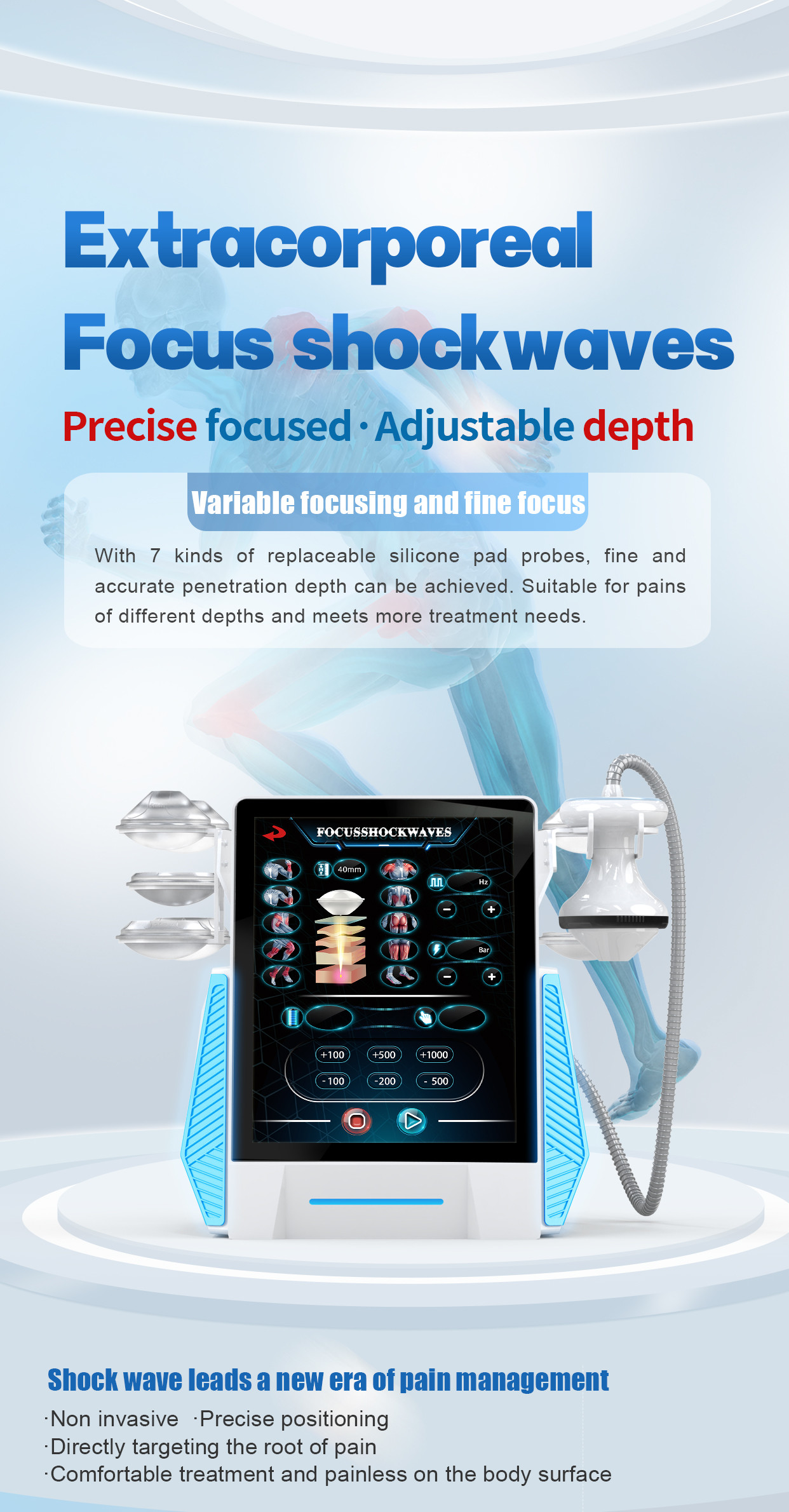 Focused Shock Wave Therapy EMFOCUS Regeneration Therapy Machine for Pain Relief