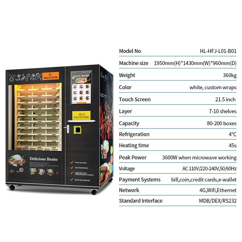 Fully Automatic Warm Food Vending Machine Hot Food Vending Machine Microwave