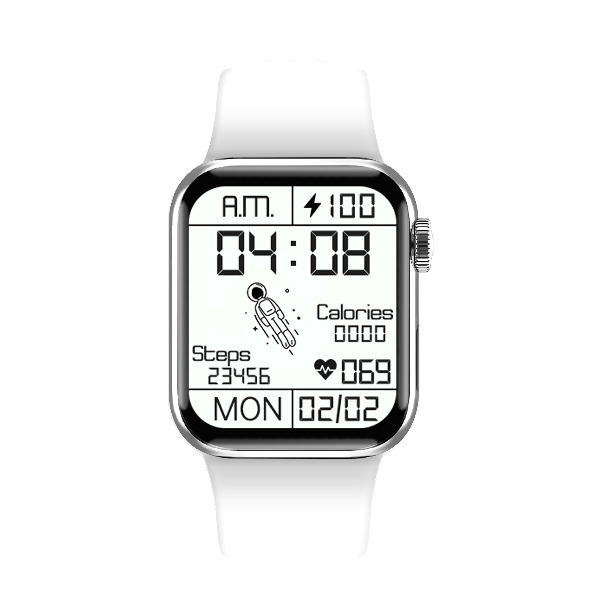 Square 1.75inch Full Touch Smartwatch Blood Pressure Monitoring
