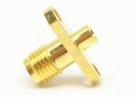 Female 2 Holes Flange Mount SMA RF Connector Gold Plated 50Ohm
