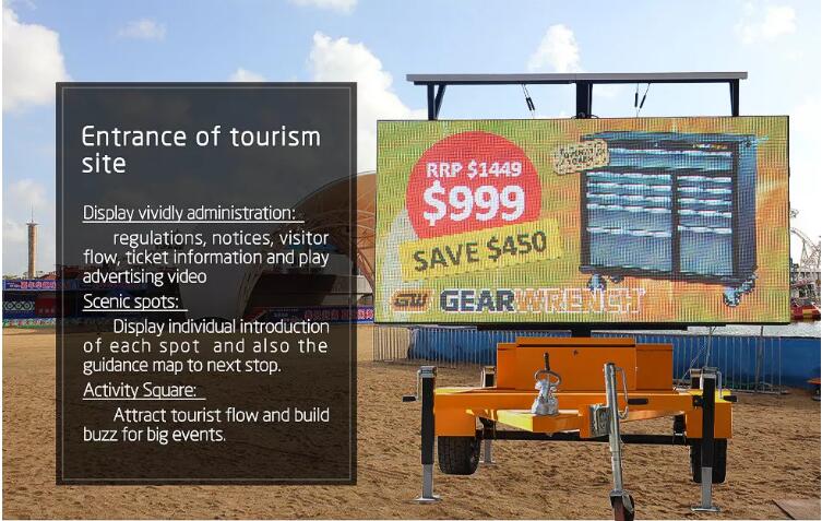 Traffic Road Arrow Message Guidance LED Sign Trailer 2.56x1.28m Vms Led Display