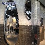 Cobblestone Metal Wall Art Sculpture Mirror Stainless Steel Decoration For