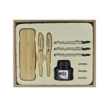 Bamboo Wood Business Stationery Set Natural Color Roller Ball Pen Fountain Pen