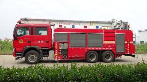 Quality HOWO 324KW Water Tower Fire Truck 6X4 32 Meter Hydraulic Telescopic wholesale