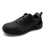 Black Steel Toe Work Shoes Fly Knit / Anti Smashing Safety Shoes