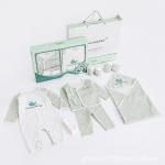 Fashion 8pcs New Born Clothing Sets Cotton Infant Boy Baby Footed Pajamas Romper