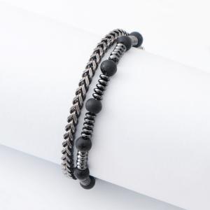Quality Unique Gallstone Embellishment Men's Stainless Bracelet for Comfortable All-Day Wear and Effortless Style wholesale