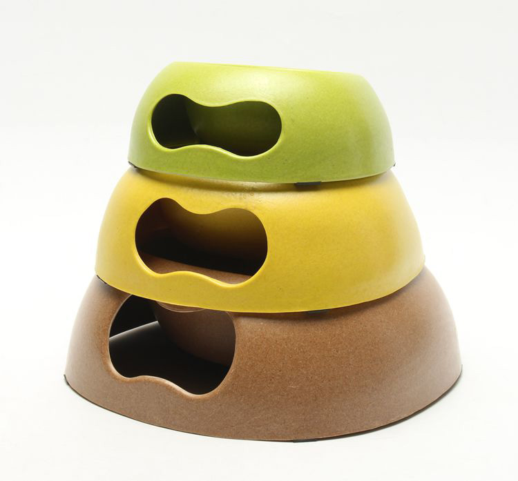Biodegradable Bamboo Pet Bowl Feeders Environment Friendly Unique Design