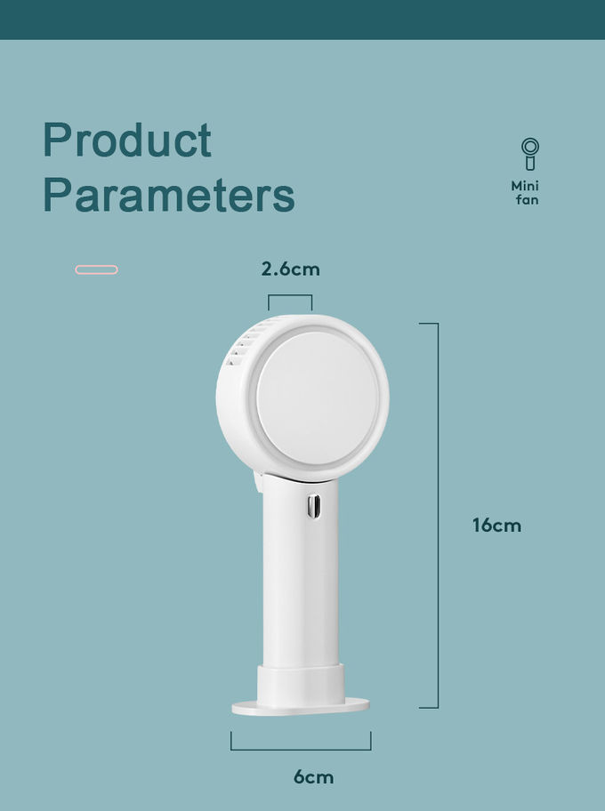 Bladeless Portable USB Handheld Fan 10hrs Outdoor Cooling 180 Degree Rotation