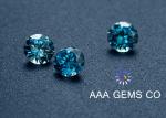 Certified Blue Round Moissanite 1ct 6.5mm International VVS1