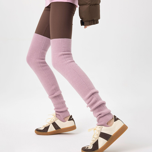 Women Ribbed Over Knee High Socks Leg Warmers Toeless Yoga Ballet Dance Leg Warmers