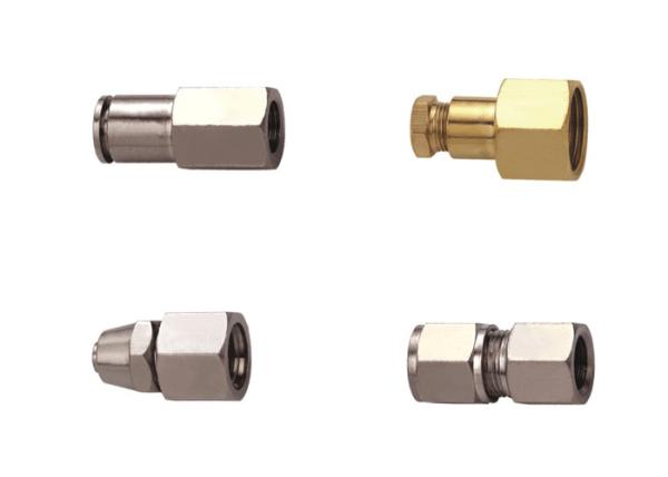 Pressure Gauge Pneumatic Connectors Fittings Straight - Through In Brass Nickle