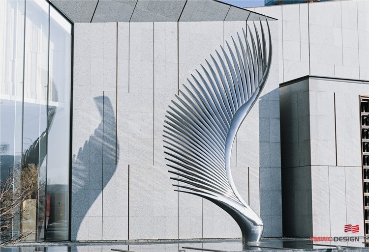 Custom Printing Large Stainless Steel Wing Sculpture for Artistic Installation Theme