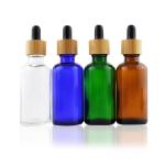 Empty Hot Stamping 50ml Amber Dropper Bottles With Wooden Head