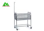Stainless Steel Infant Hospital Bed , Ward Room Hospital Nursery Cribs Trolley