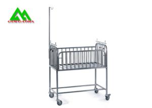 Quality Stainless Steel Infant Hospital Bed , Ward Room Hospital Nursery Cribs Trolley wholesale