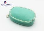 Light Green Color Leather Make Up Bag , Zip Around Cosmetic Bag For Ladies
