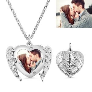 Quality Heart Photo Custom Silver Necklaces wholesale