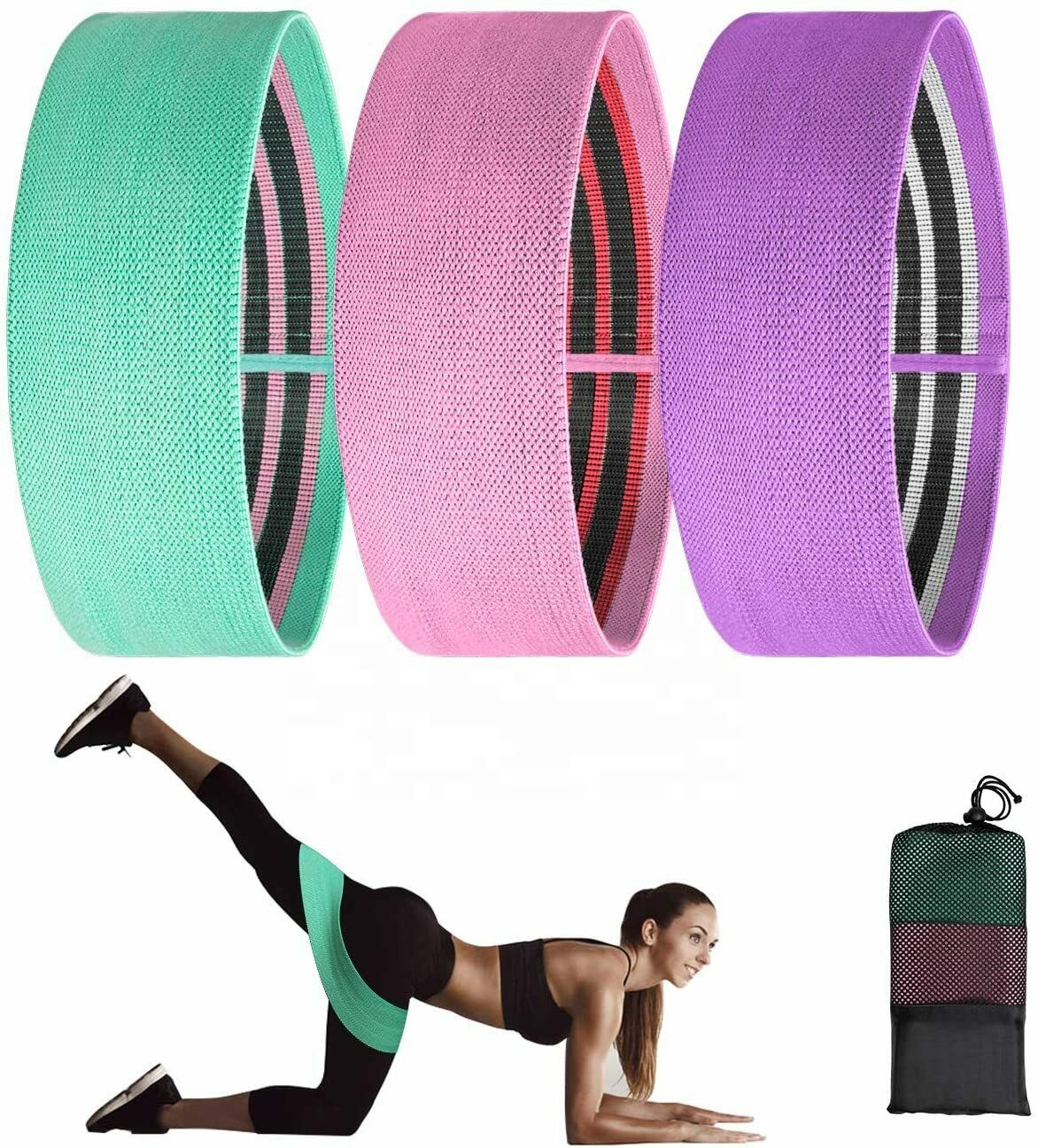 66cm 76cm 86cm 3pcs elastic workout straps Gym With Carry Bag
