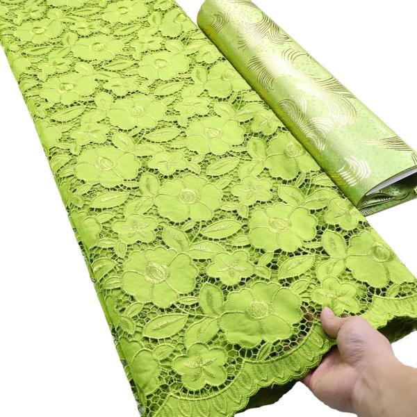 2023 African Importers African Guipure Lace with Stones 100% Cotton Fabric