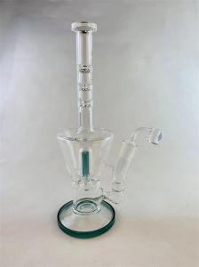 Quality 18.8mm 16.5&quot; Water Pipes Glass Bongs Big Green Smoking Perc Hookah wholesale
