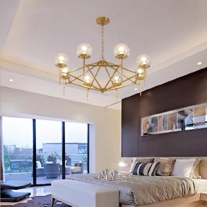 Quality Gold wrought iron chandelier Glass Ball Montview Chandelier(WH-MI-137) wholesale