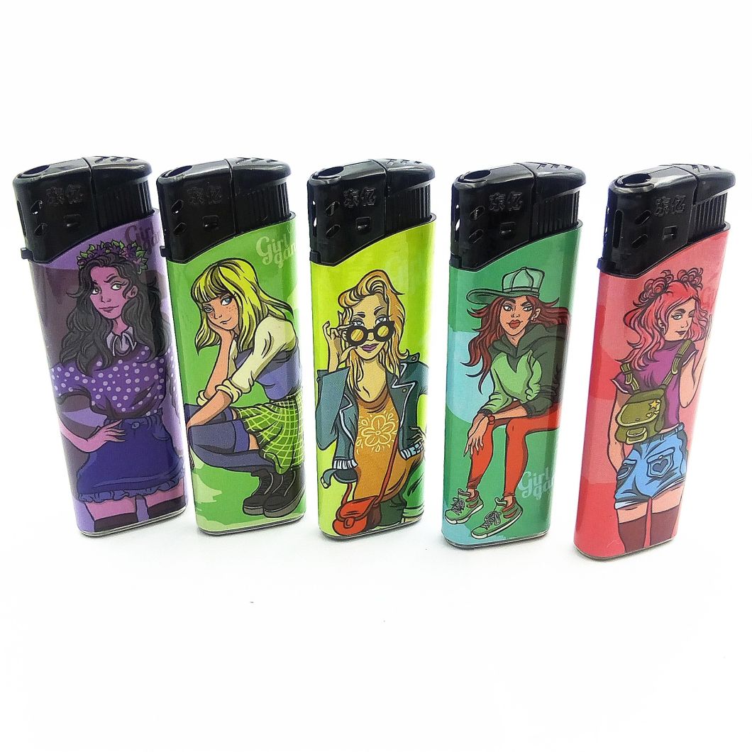 Cr Wholesale Promotional Electronic Gas Torch Lighter with Frost Painting