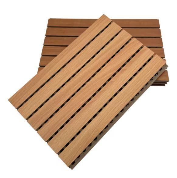 Perforated Wooden Acoustic Panels 600*600 Sound Absorption Building Decorative