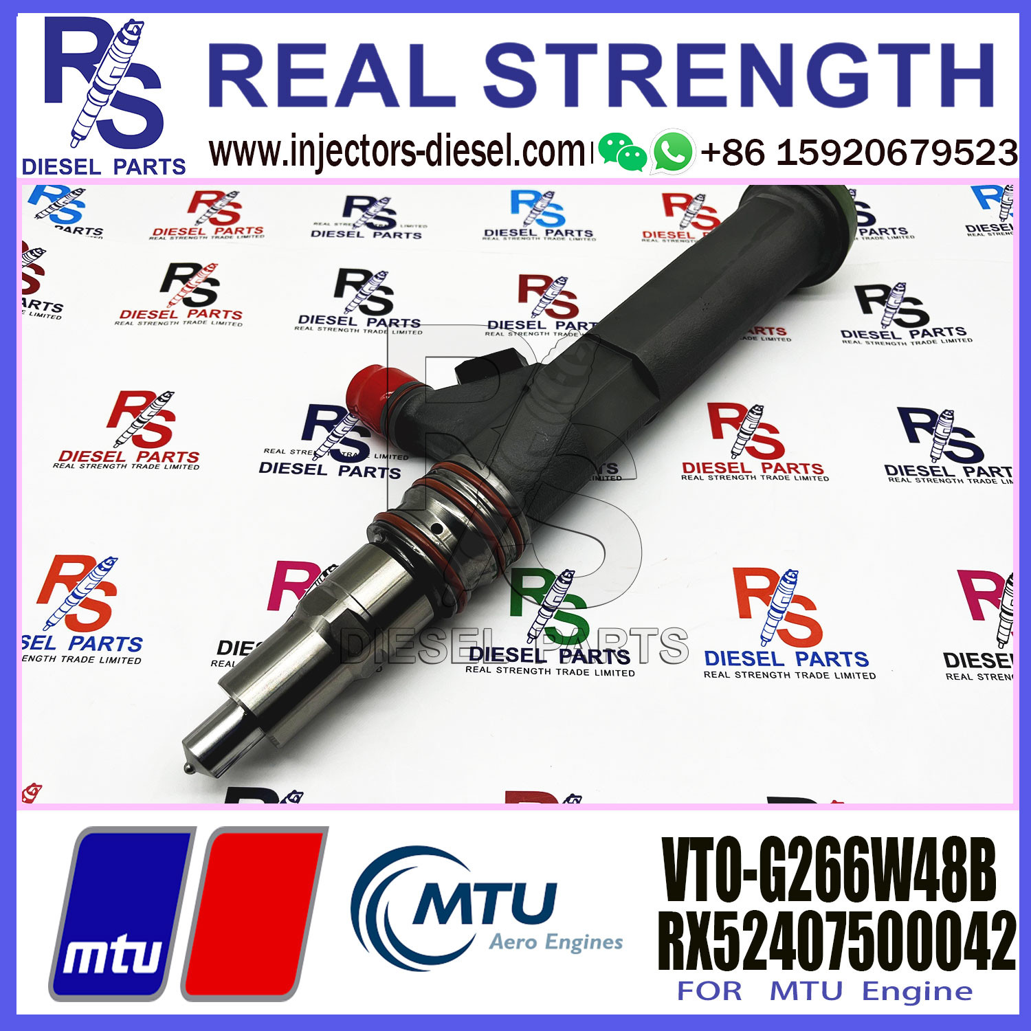 Remanufactured MTU 16V 4000 Fuel Injectors X52407500024 VTO-G266W48B