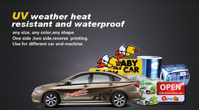 Customized waterproof promotional die cut white PVC vinyl stickers full color printing