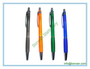 Quality clear barrel promo customized logo ball point pen wholesale