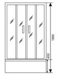 10mm Tempered Glass Shower Cubicles 1950mm Sliding Shower Enclosure