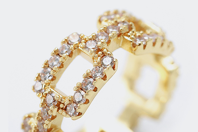 Customized Chain Rings Clear CZ Real Sterling Silver 925 Jewellery for Women and Men