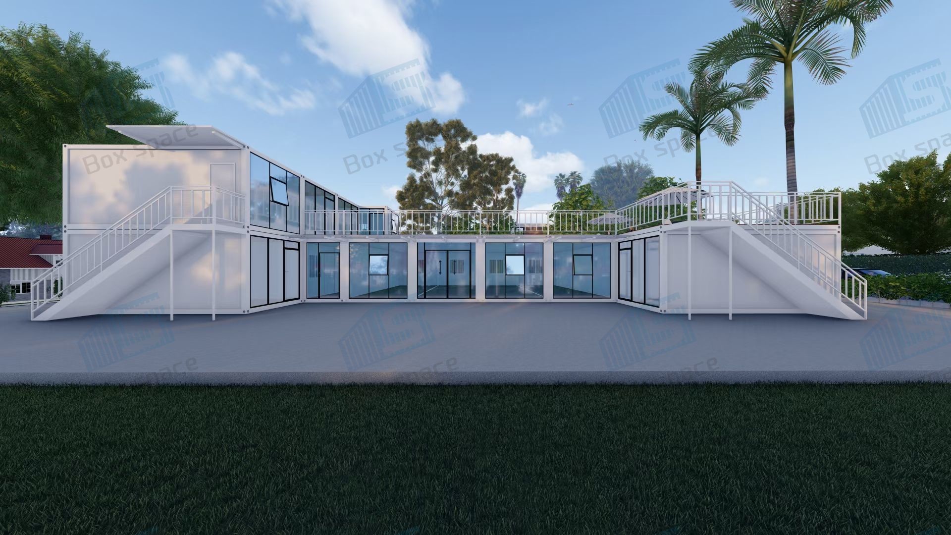 BOX SPACE Flat Pack Modular Modified Living Prefab Houses Custom 40ft Prefab Shipping Container Hotel Modular House
